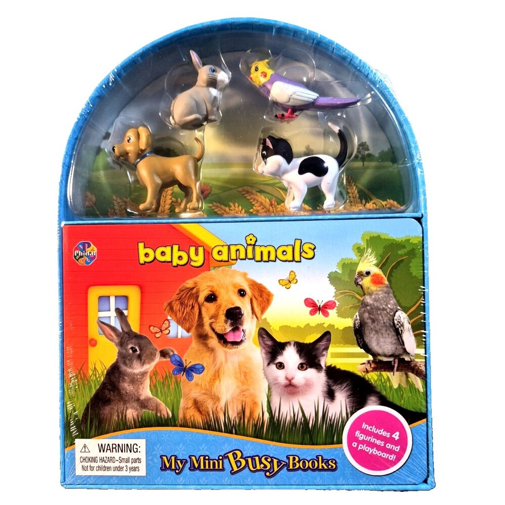 Baby Animals by Phidal Board Book/4 Figurines And A Play Board.  New & Sealed